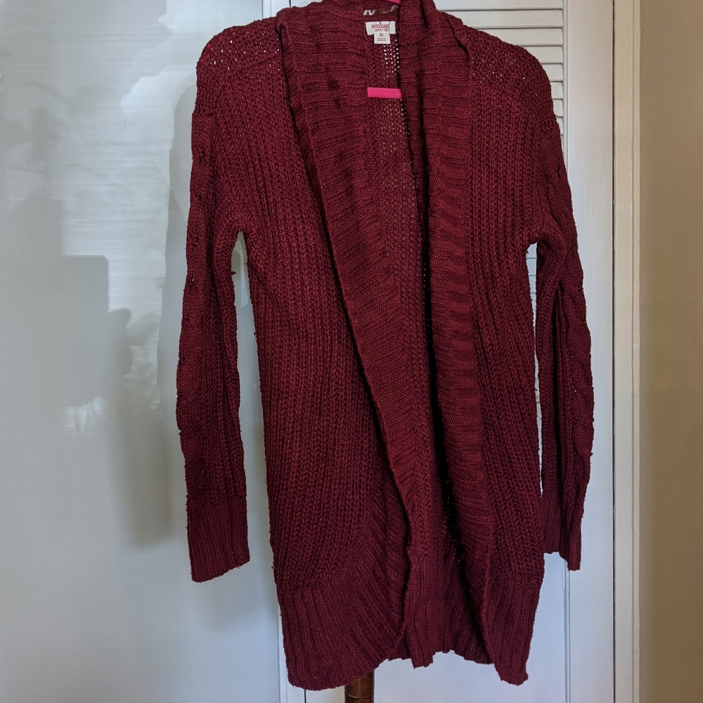 Mossimo Long Dark Red Sweater